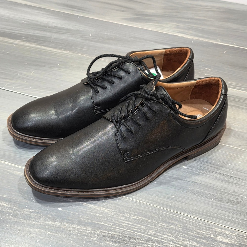 Goodfellow & Co Mens Black Derby Dress Shoes Memory Foam Lace‎ Up Size 10